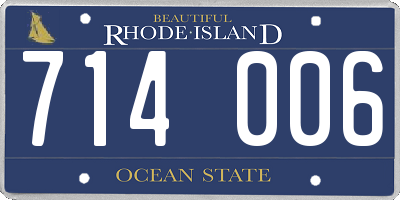 RI license plate 714006