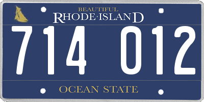 RI license plate 714012
