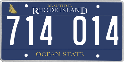 RI license plate 714014