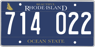 RI license plate 714022