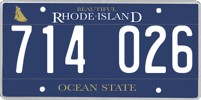 RI license plate 714026