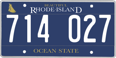RI license plate 714027