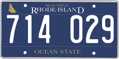 RI license plate 714029