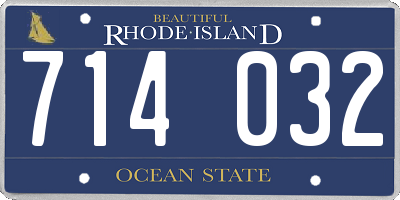 RI license plate 714032
