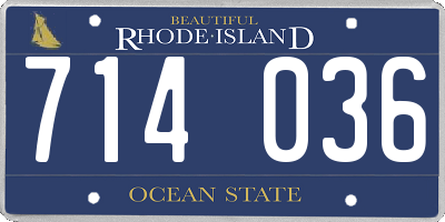RI license plate 714036