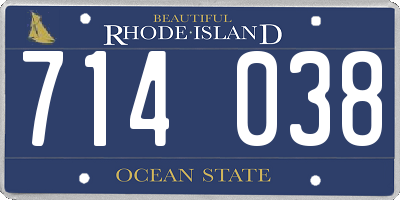 RI license plate 714038