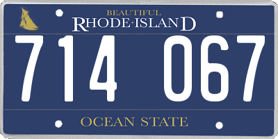 RI license plate 714067