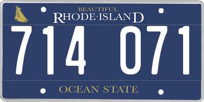 RI license plate 714071