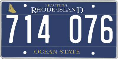 RI license plate 714076