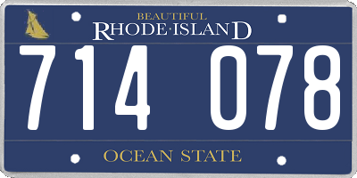 RI license plate 714078