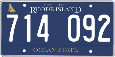 RI license plate 714092