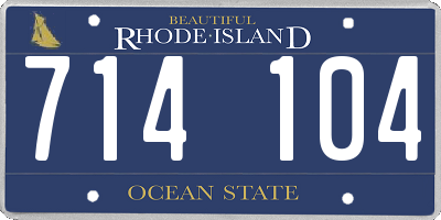 RI license plate 714104