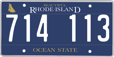 RI license plate 714113