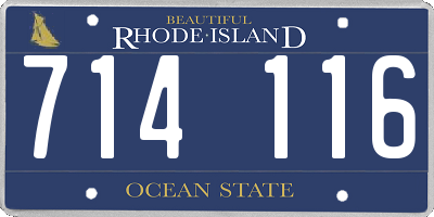 RI license plate 714116