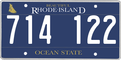 RI license plate 714122