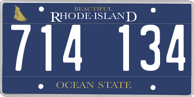 RI license plate 714134