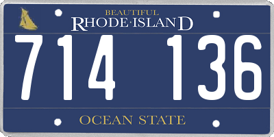 RI license plate 714136