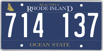 RI license plate 714137