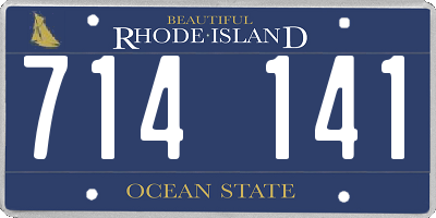 RI license plate 714141