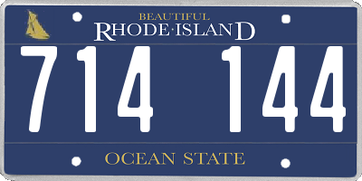 RI license plate 714144