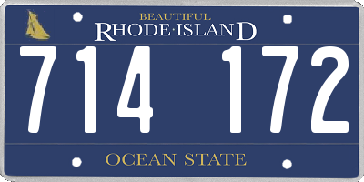 RI license plate 714172