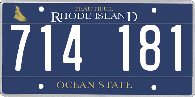 RI license plate 714181