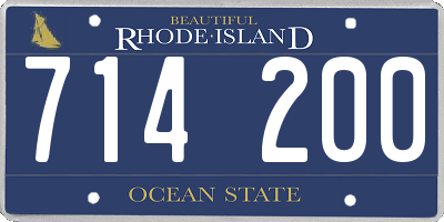 RI license plate 714200