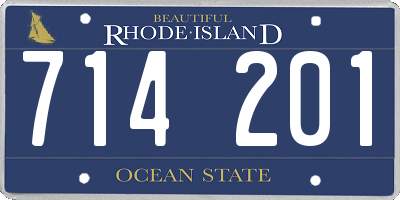 RI license plate 714201
