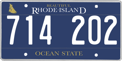 RI license plate 714202