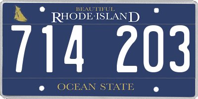 RI license plate 714203