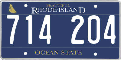 RI license plate 714204