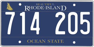 RI license plate 714205