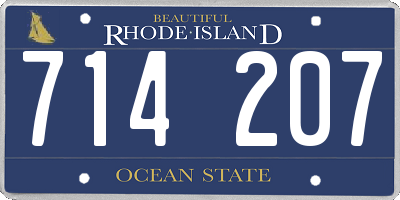 RI license plate 714207