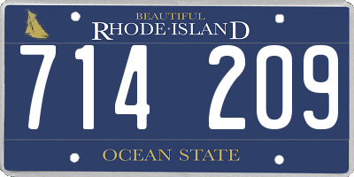 RI license plate 714209