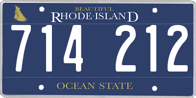 RI license plate 714212