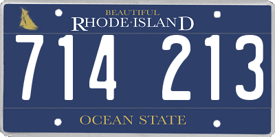 RI license plate 714213