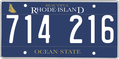 RI license plate 714216
