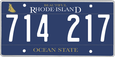 RI license plate 714217
