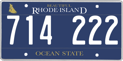RI license plate 714222