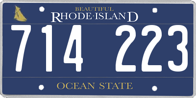 RI license plate 714223