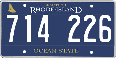 RI license plate 714226