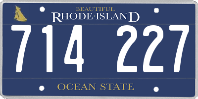 RI license plate 714227