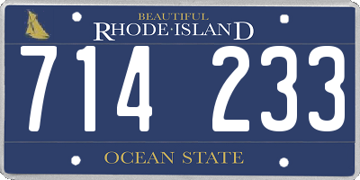 RI license plate 714233