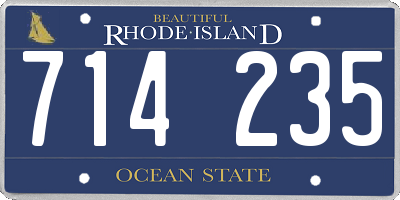 RI license plate 714235
