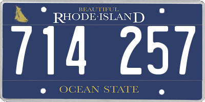 RI license plate 714257
