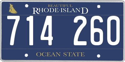 RI license plate 714260