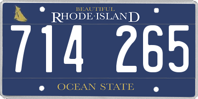RI license plate 714265