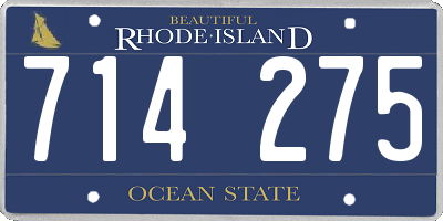 RI license plate 714275