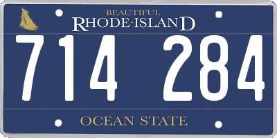 RI license plate 714284