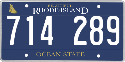 RI license plate 714289